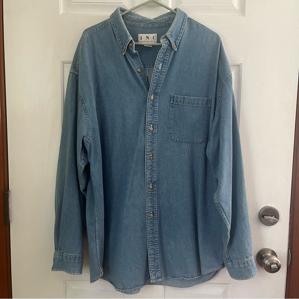super soft denim shirt INC Vintage International Concepts
